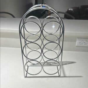 Silver Metal Wine Rack